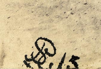 Close up of photographer's initials in the negative