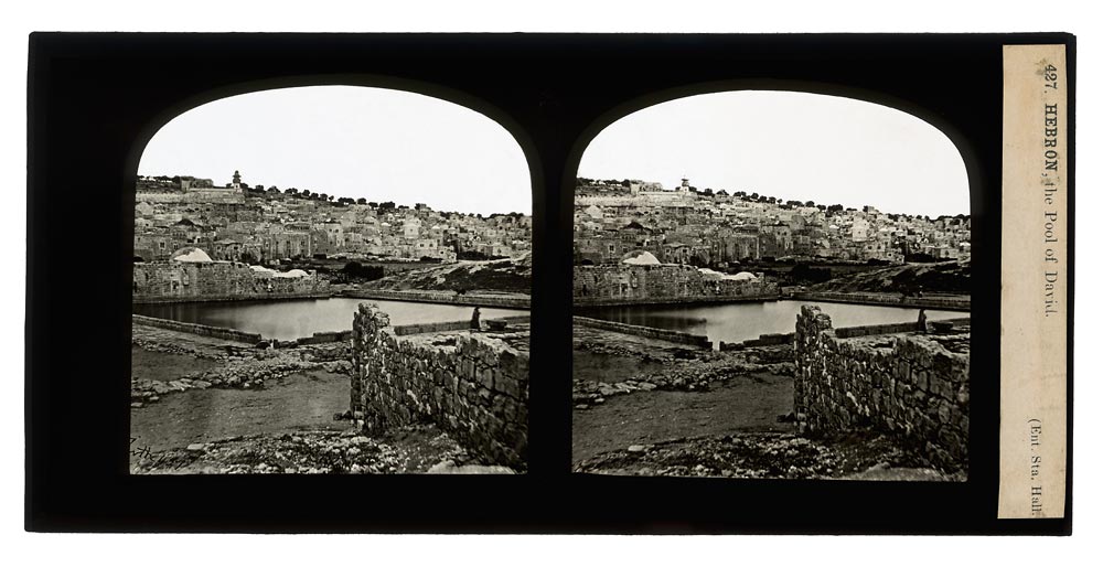 Vintage stereo view of The Pool of David in Hebron Palestine